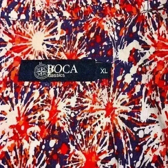 Boca Classics Size XL Fireworks Button Down Shirt 4th of July Patriotic Vacation - Picture 5 of 12